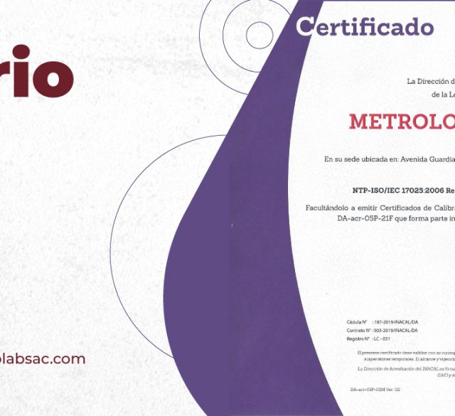 metrolab - certificado INACAL